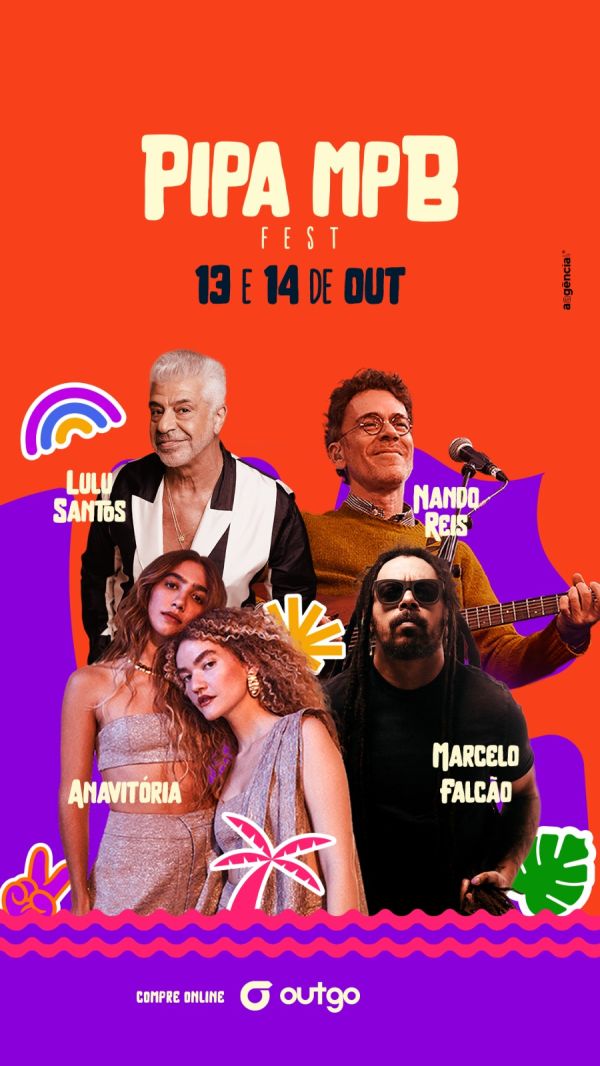 Lulu Santos, Nando Reis, Anavitória e Marcelo Falcão são atrações confirmadas da segunda edição do Pipa MPB Fest; ingressos já estão à venda