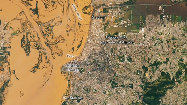 Nasa divulga imagens impressionantes das enchentes em Porto Alegre; VEJA